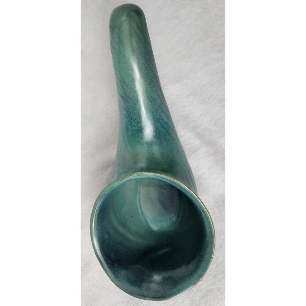 Frankoma Pottery ~ Beautiful Blue Cornucopia Horn